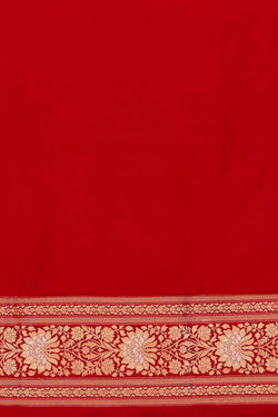 Image of Banarasi Katan Silk Red Saree