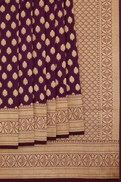 Image of Banarasi Katan Silk Violet Saree