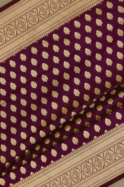 Image of Banarasi Katan Silk Violet Saree