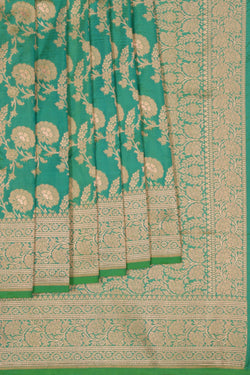 Image of Banarasi Katan Silk Aqua Green Saree