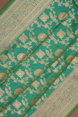 Image of Banarasi Katan Silk Aqua Green Saree