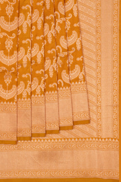 Image of Banarasi Katan Silk Spring Yellow Saree