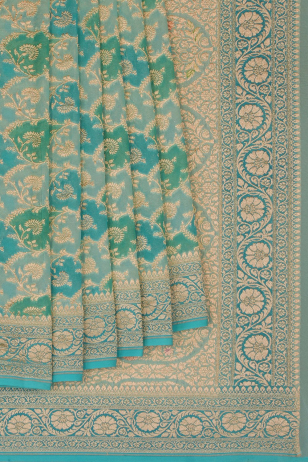 Banarasi Chiffon Sea Blue Saree