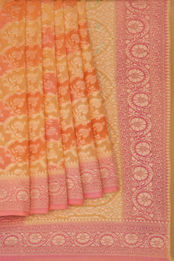 Image of Banarasi Chiffon Yellow Saree