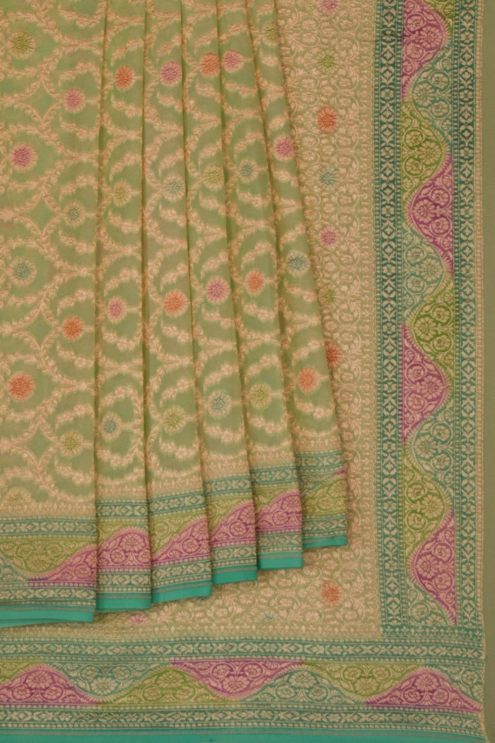 Banarasi Chiffon Sea Green Saree