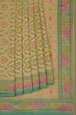 Image of Banarasi Chiffon Sea Green Saree