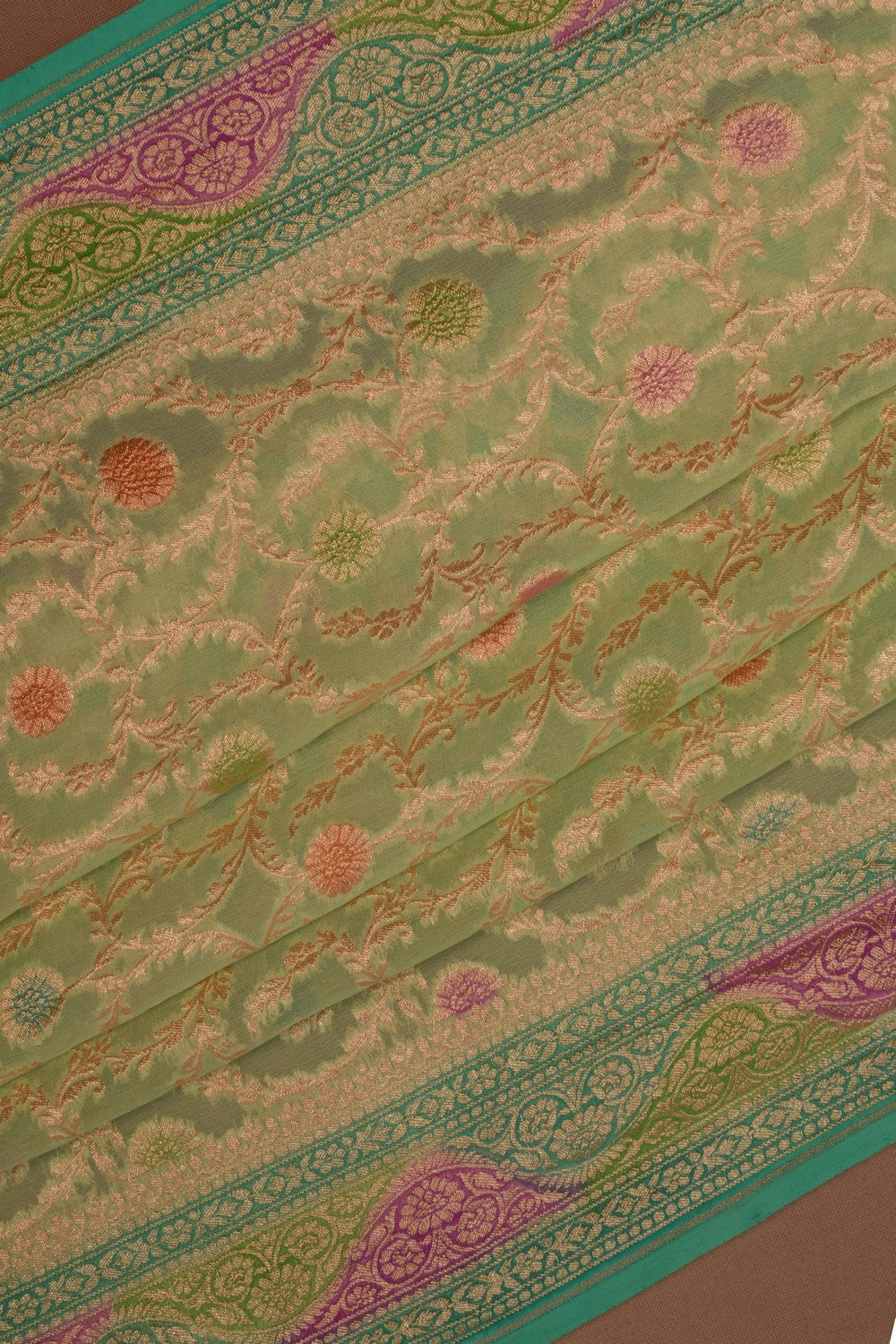 Banarasi Chiffon Sea Green Saree