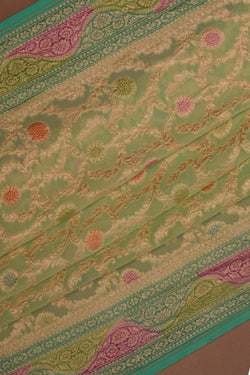 Image of Banarasi Chiffon Sea Green Saree