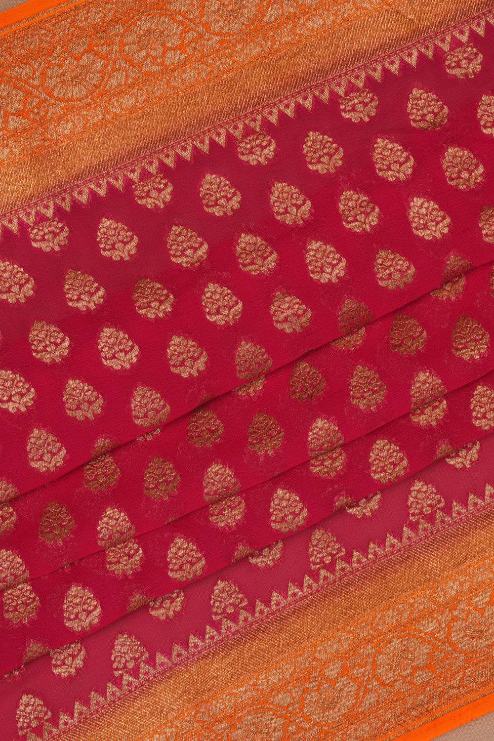 Banarasi Chiffon Pink Saree