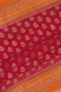 Image of Banarasi Chiffon Pink Saree