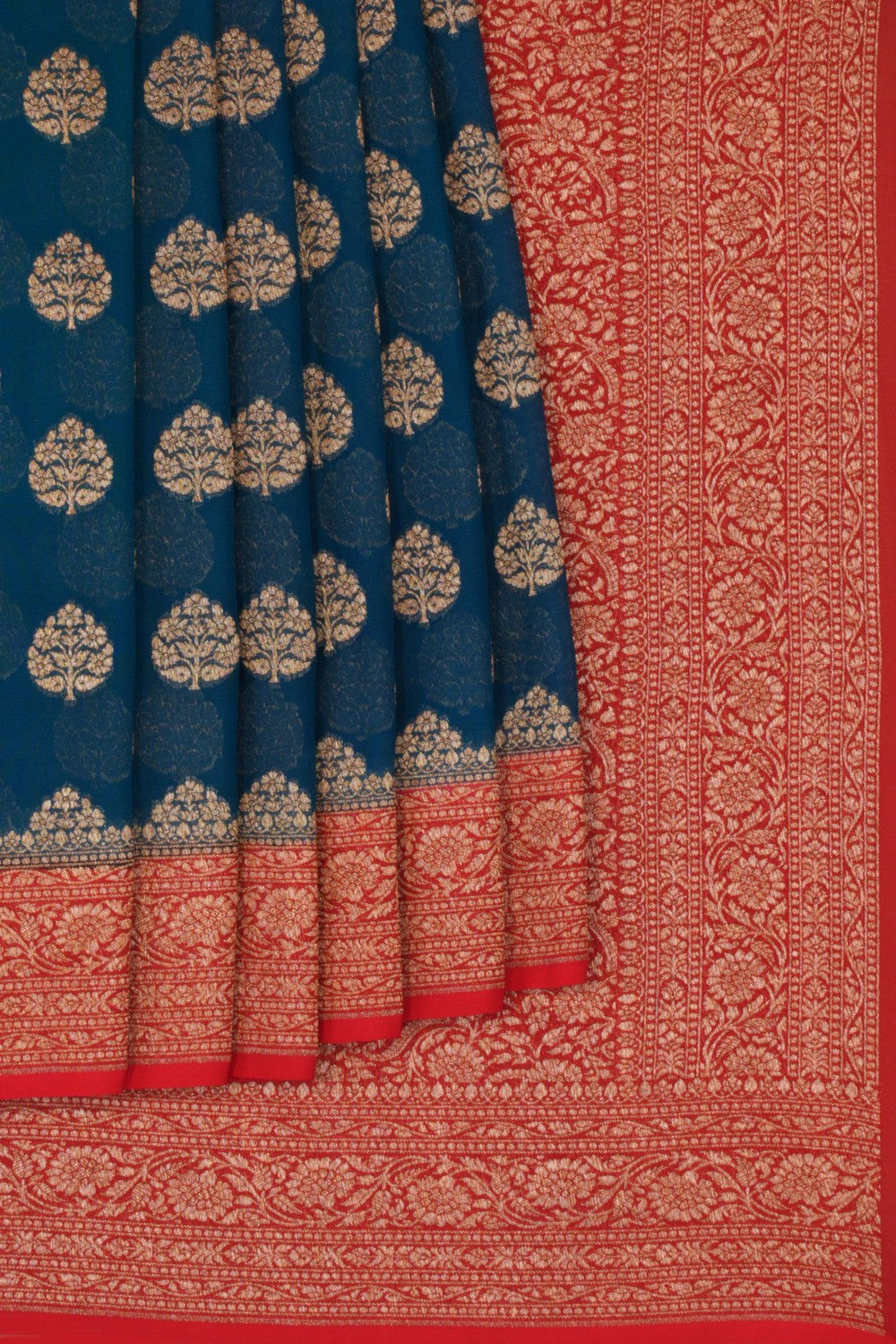 Banarasi Chiffon Blue Saree