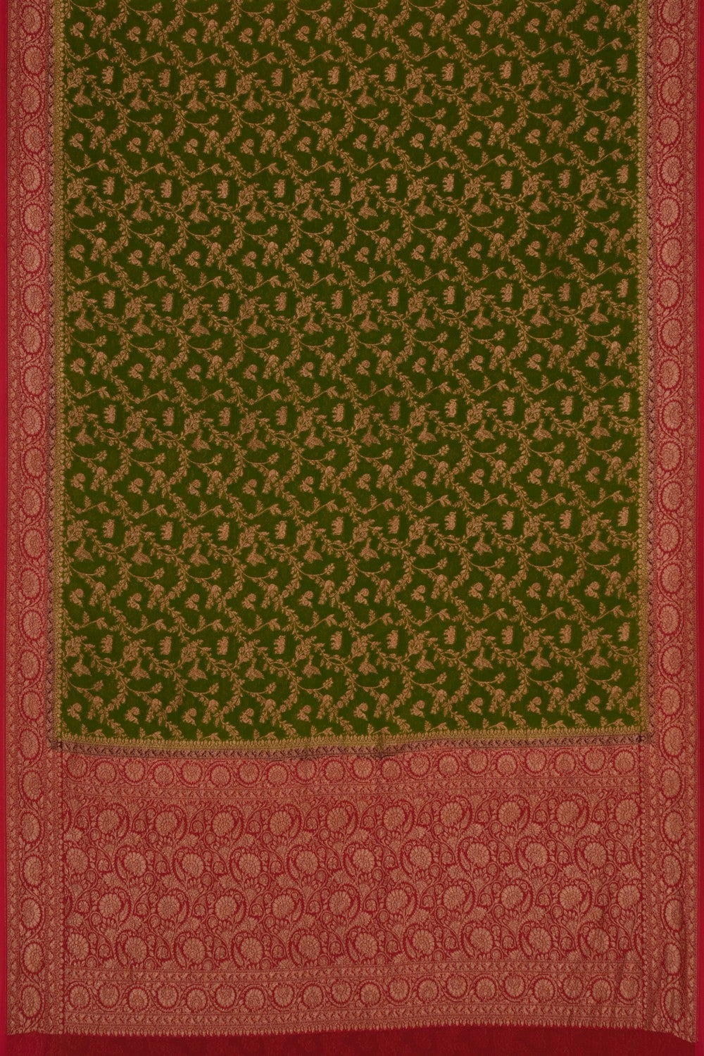 Banarasi Chiffon Green Saree