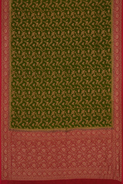 Image of Banarasi Chiffon Green Saree