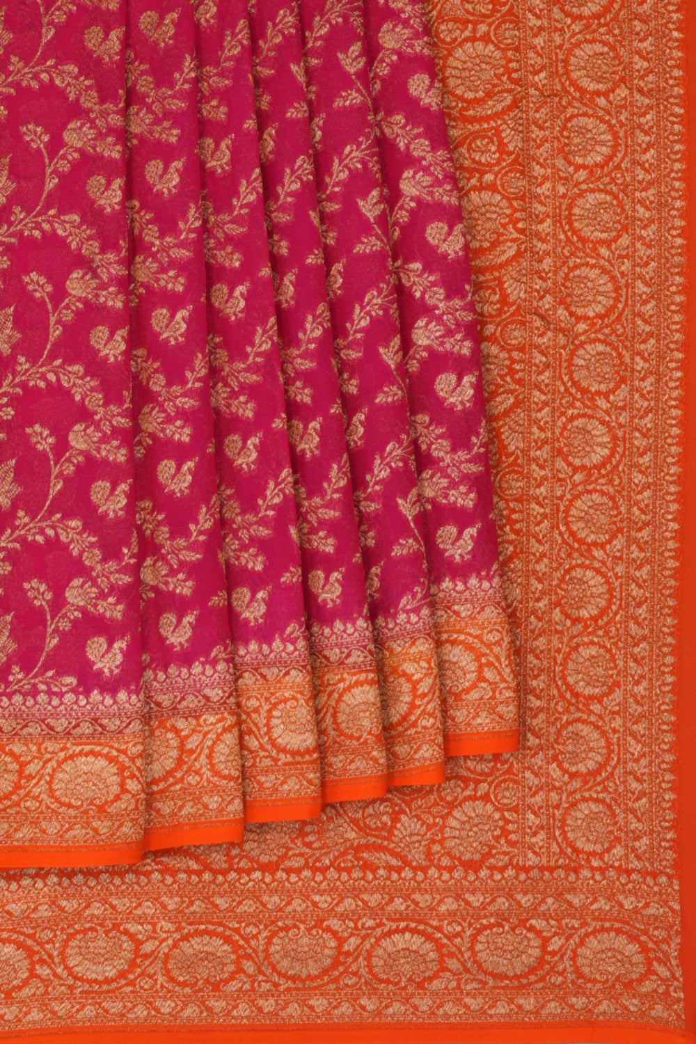 Banarasi Chiffon Pink Saree