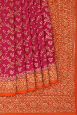 Image of Banarasi Chiffon Pink Saree