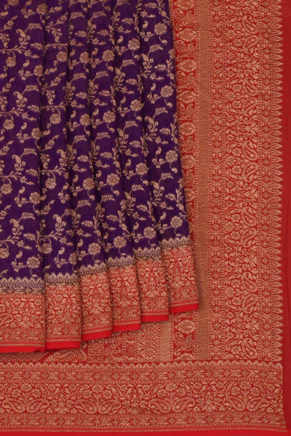 Banarasi Chiffon Purple Saree