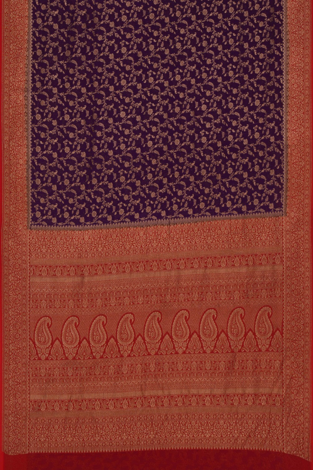 Banarasi Chiffon Purple Saree