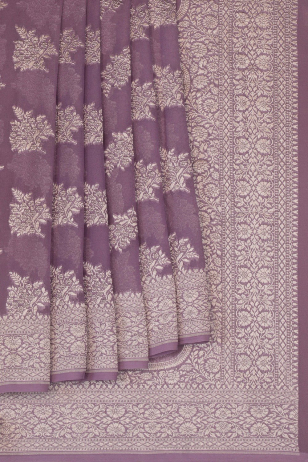 Banarasi Chiffon Purple Saree