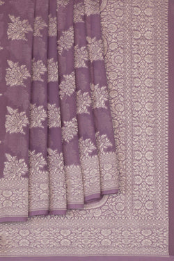 Image of Banarasi Chiffon Purple Saree