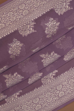 Image of Banarasi Chiffon Purple Saree