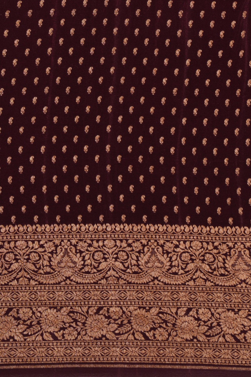 Image of Banarasi Crepe Deep Wine Violet Saree