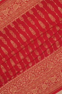 Image of Banarasi Crepe Red Saree