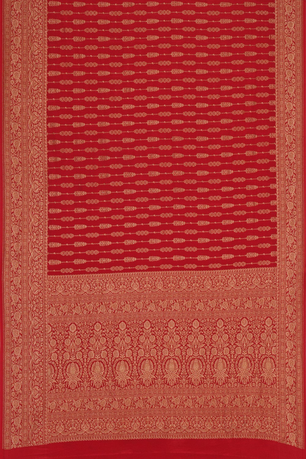 Banarasi Crepe Red Saree