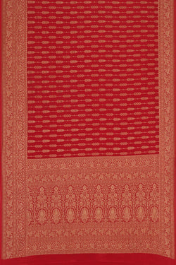 Image of Banarasi Crepe Red Saree