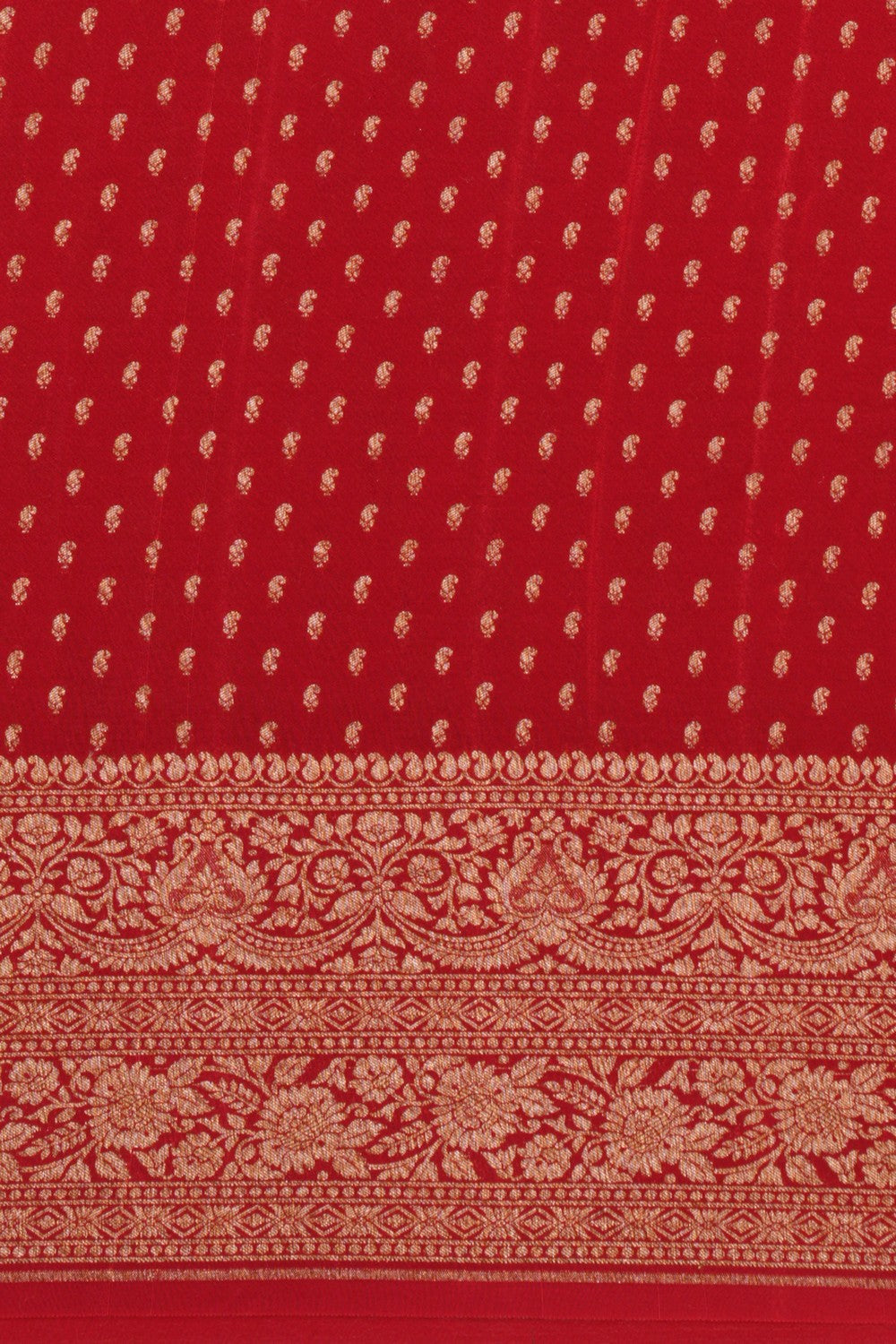 Banarasi Crepe Red Saree