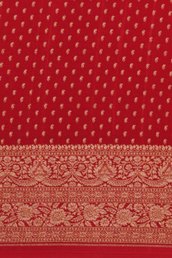 Image of Banarasi Crepe Red Saree