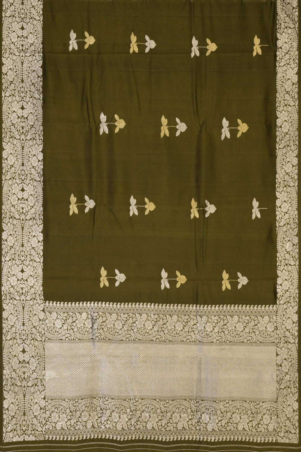 Dupion Silk Heena Green Saree