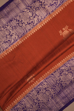 Image of Dupion Silk Orange Saree