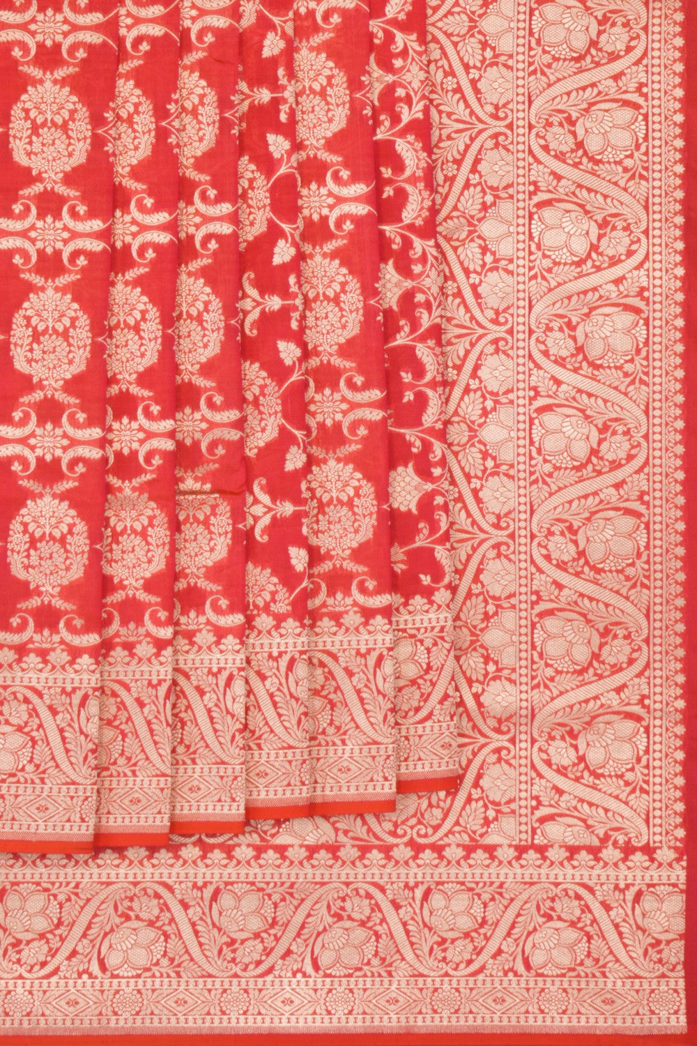 Banarasi Silk Coral Pink Saree