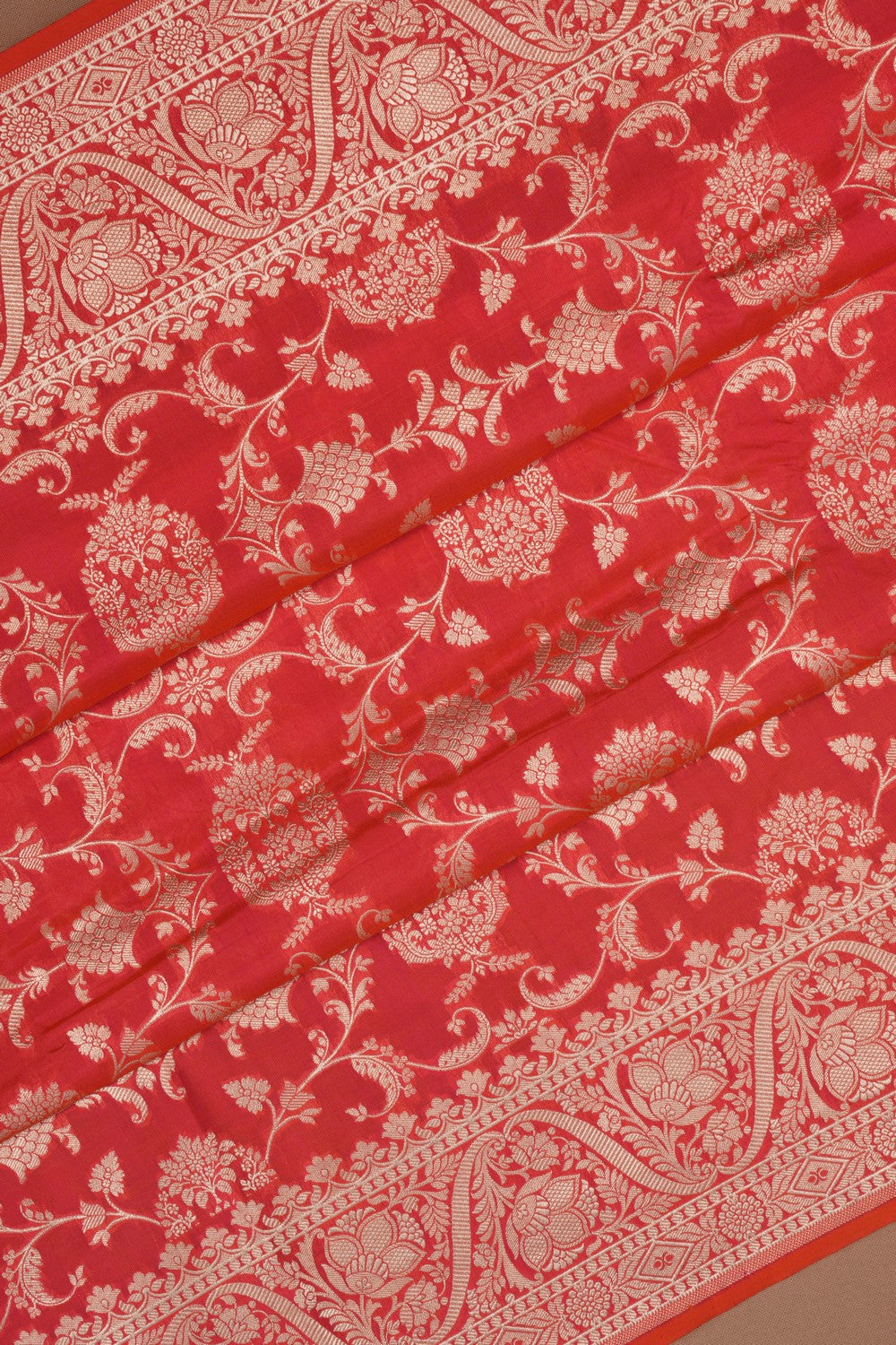 Banarasi Silk Coral Pink Saree