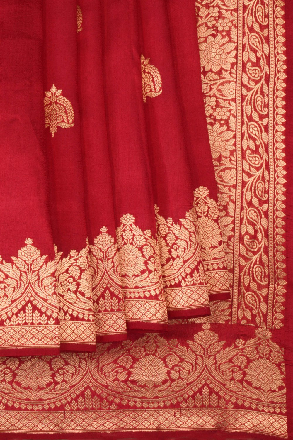 Dupion Silk Red Saree