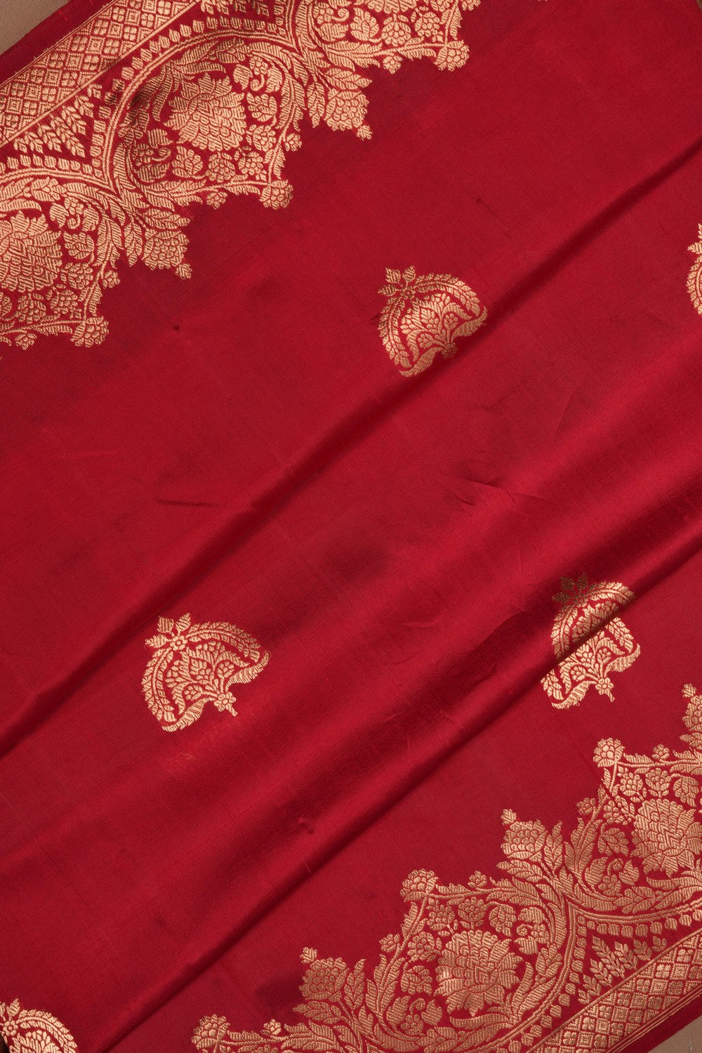 Dupion Silk Red Saree