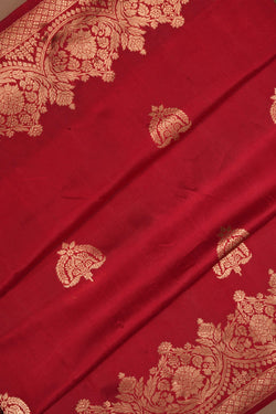 Image of Dupion Silk Red Saree