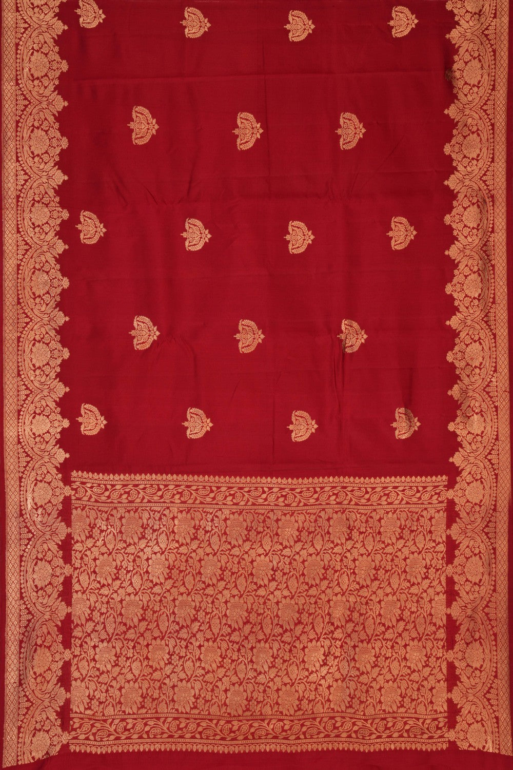 Dupion Silk Red Saree