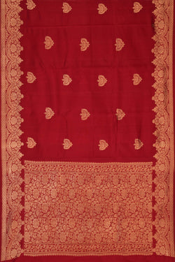 Image of Dupion Silk Red Saree