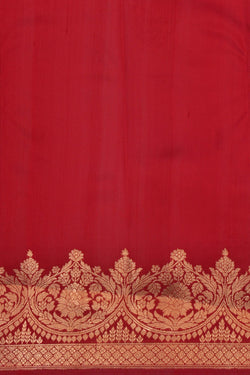 Image of Dupion Silk Red Saree