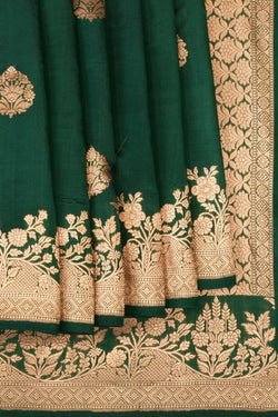 Image of Dupion Silk Green Saree