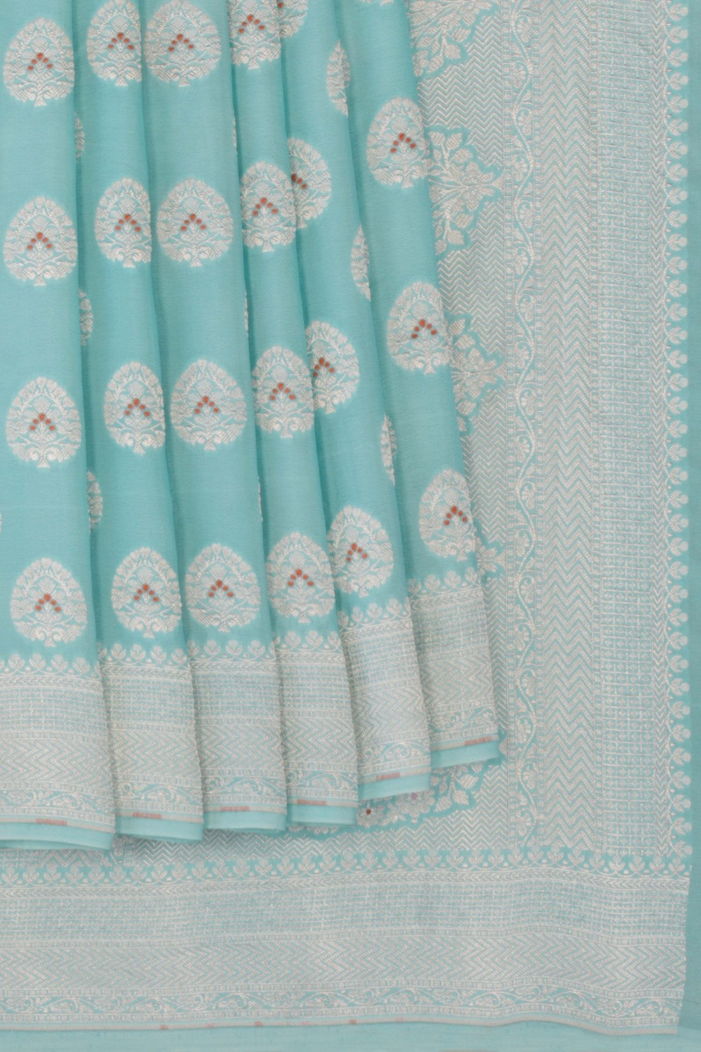 Banarasi Crepe Silk Sky Blue Saree