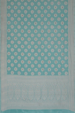 Image of Banarasi Crepe Silk Sky Blue Saree