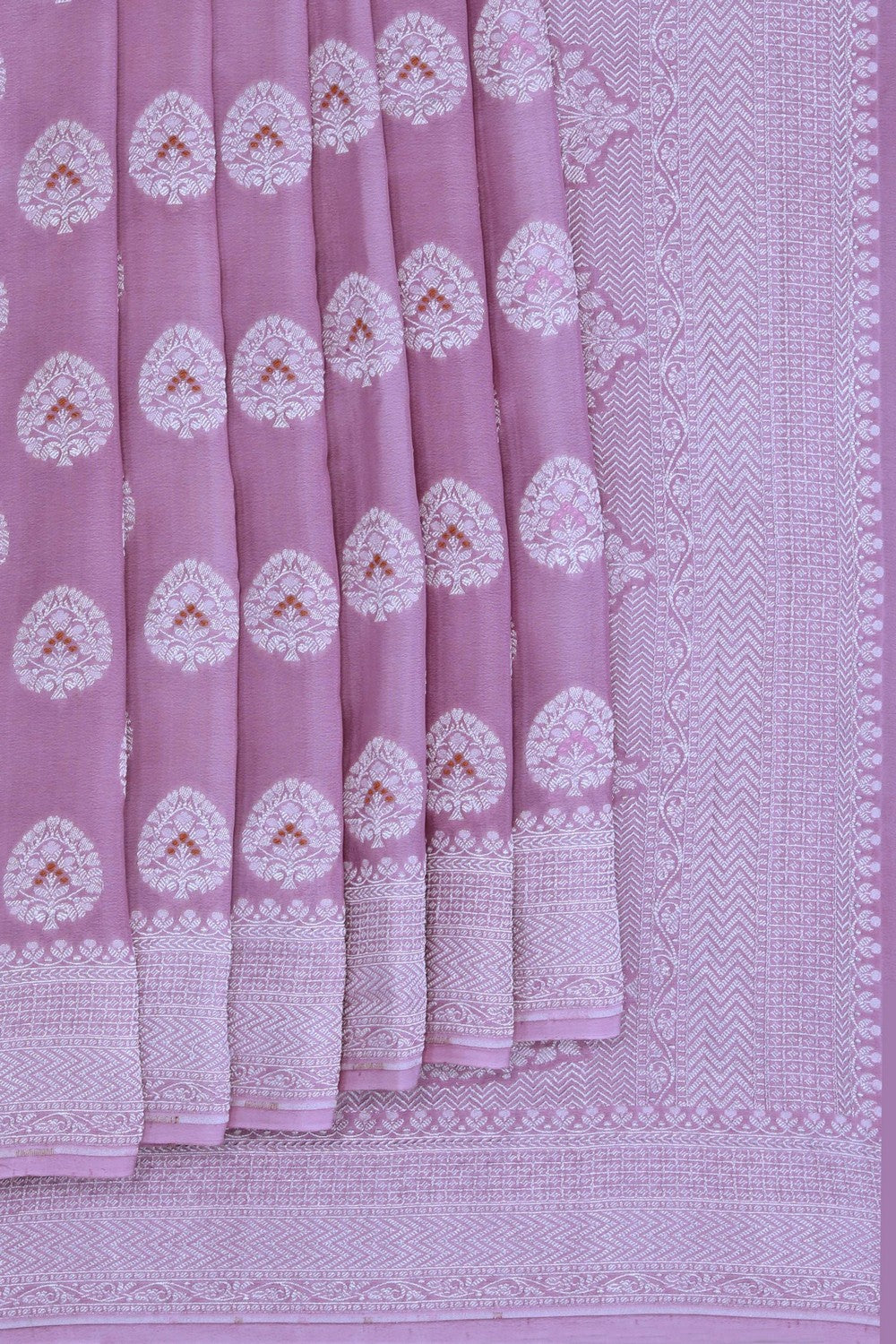 Banarasi Crepe Silk Mauve Pink Saree