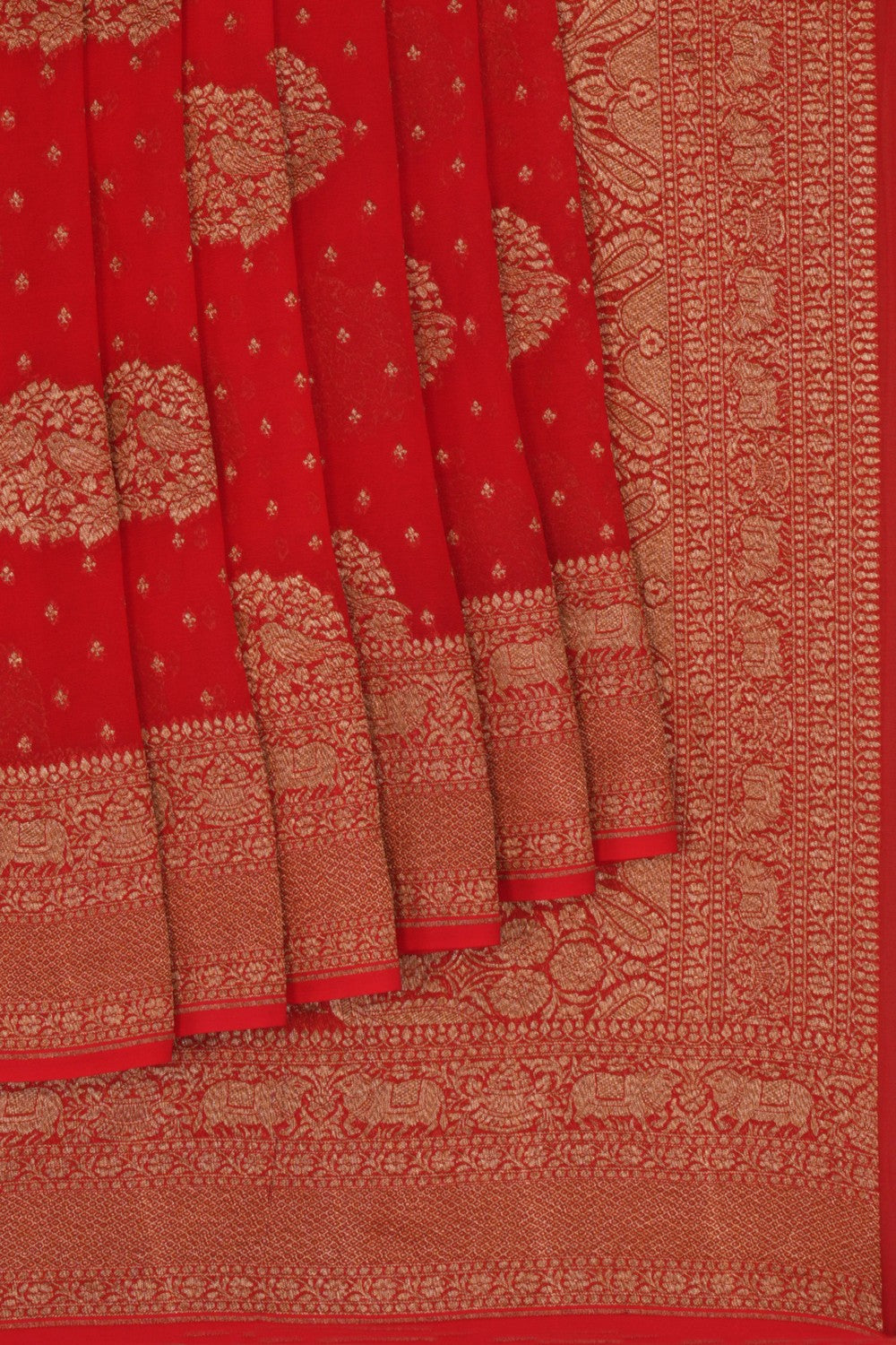 Banarasi Georgette Red Saree