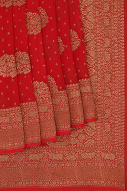 Image of Banarasi Georgette Red Saree