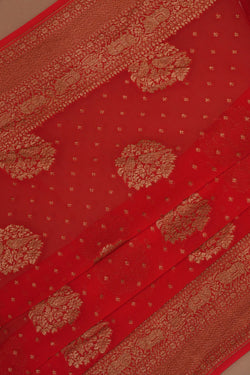 Image of Banarasi Georgette Red Saree