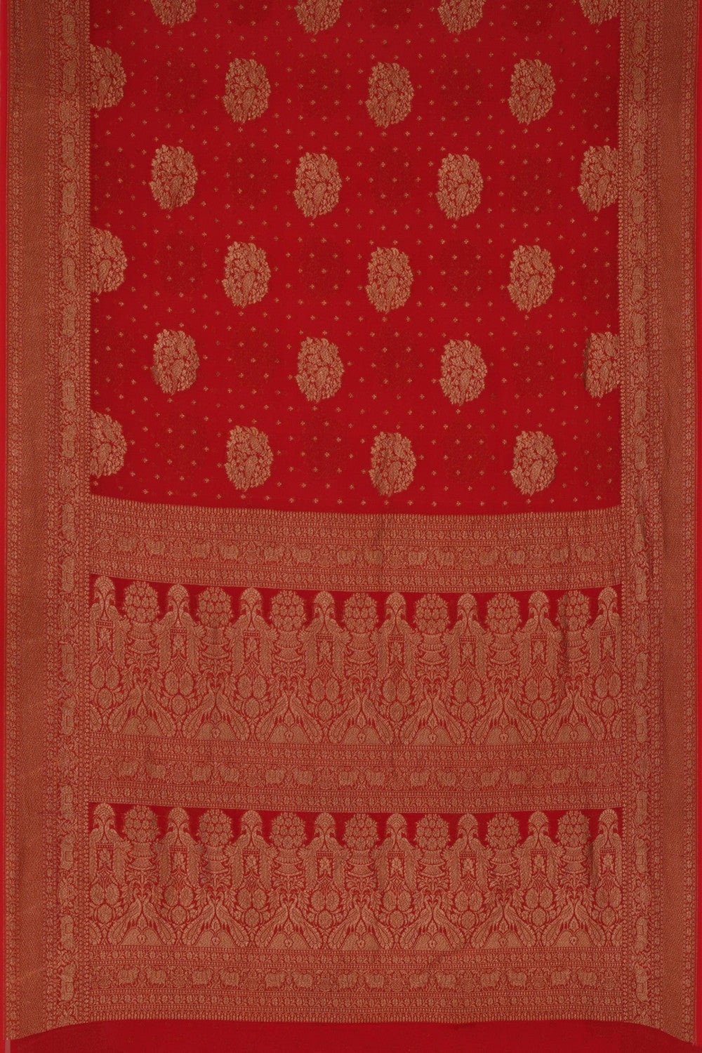 Banarasi Georgette Red Saree