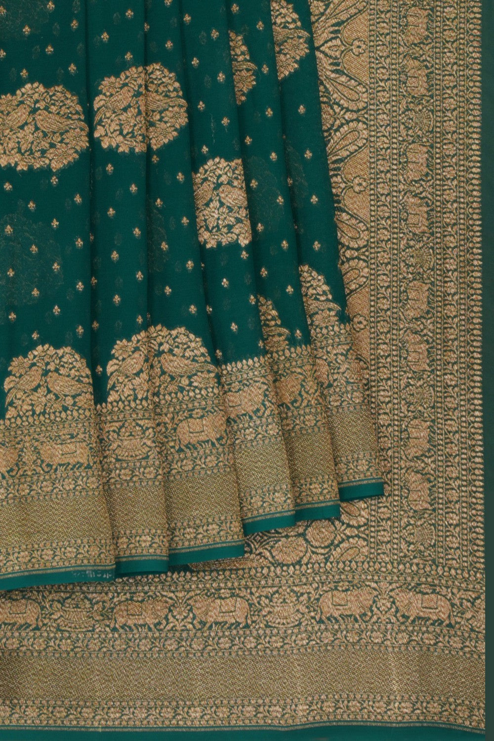 Banarasi Georgette Teal Green Saree