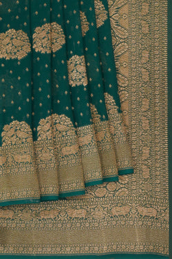 Image of Banarasi Georgette Teal Green Saree